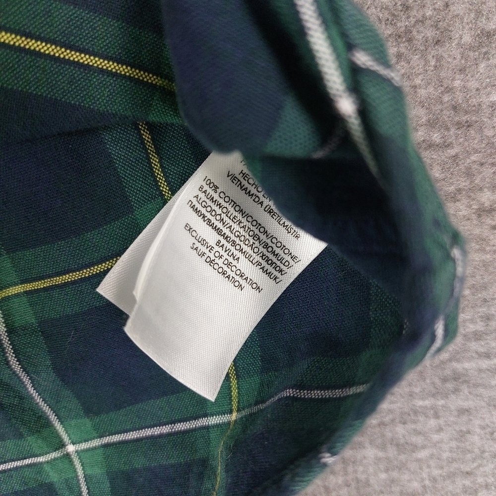 RALPH LAUREN MENS BLUE GREEN YELLOW TARTAN PLAID CLASSIC FIT BUTTON DOWN SHIRT S - Picture 6 of 9